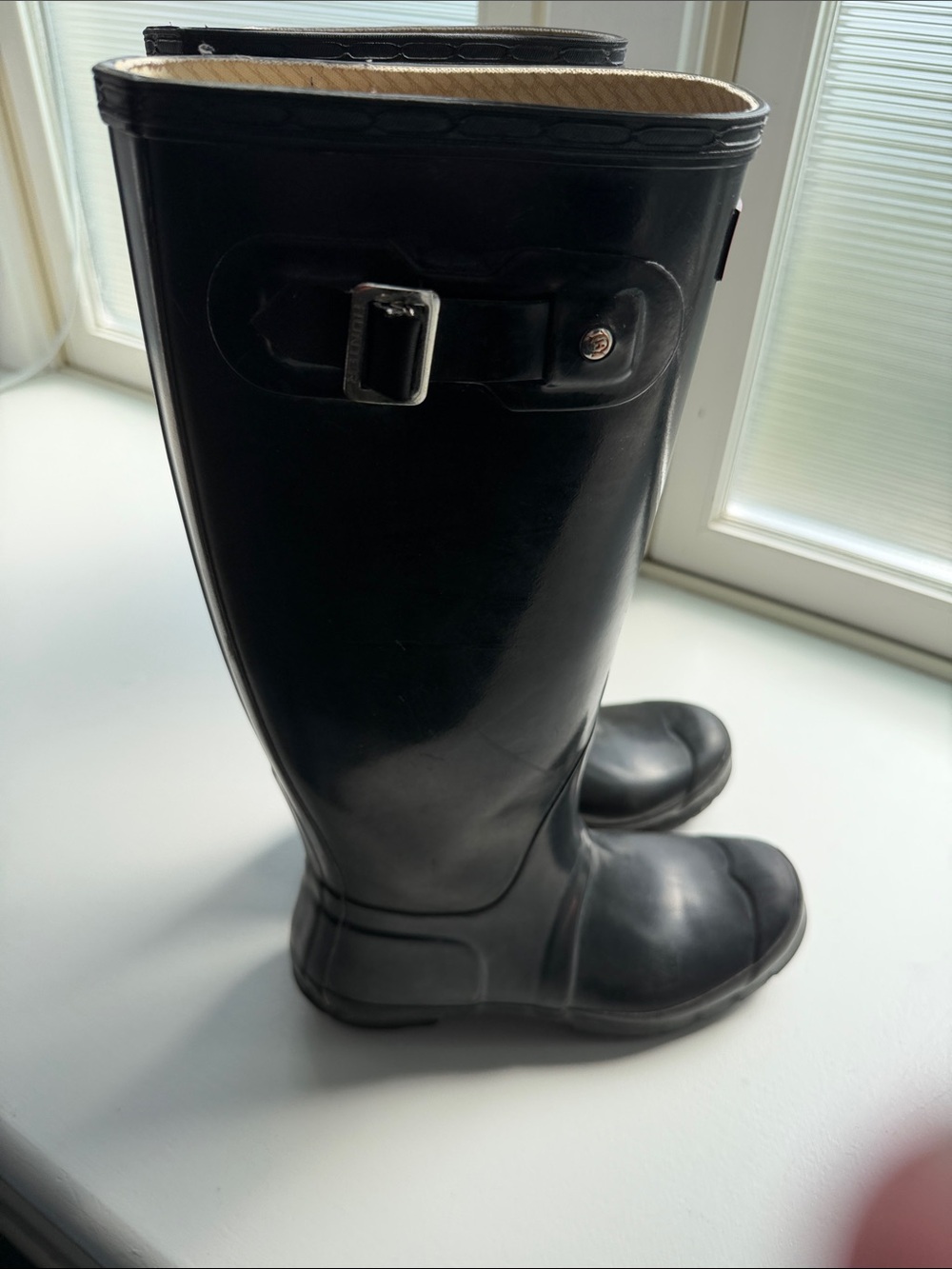 Hunter Tall Rubber Rain Boots in Black - Picture 6 of 8